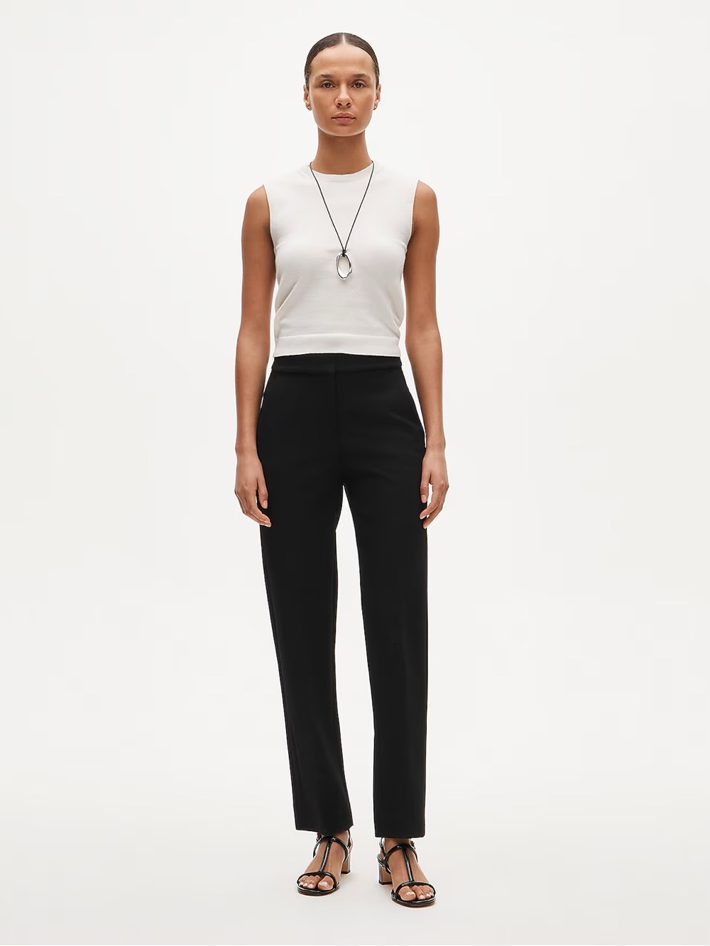 J. Crew Black Straight-Leg Trousers